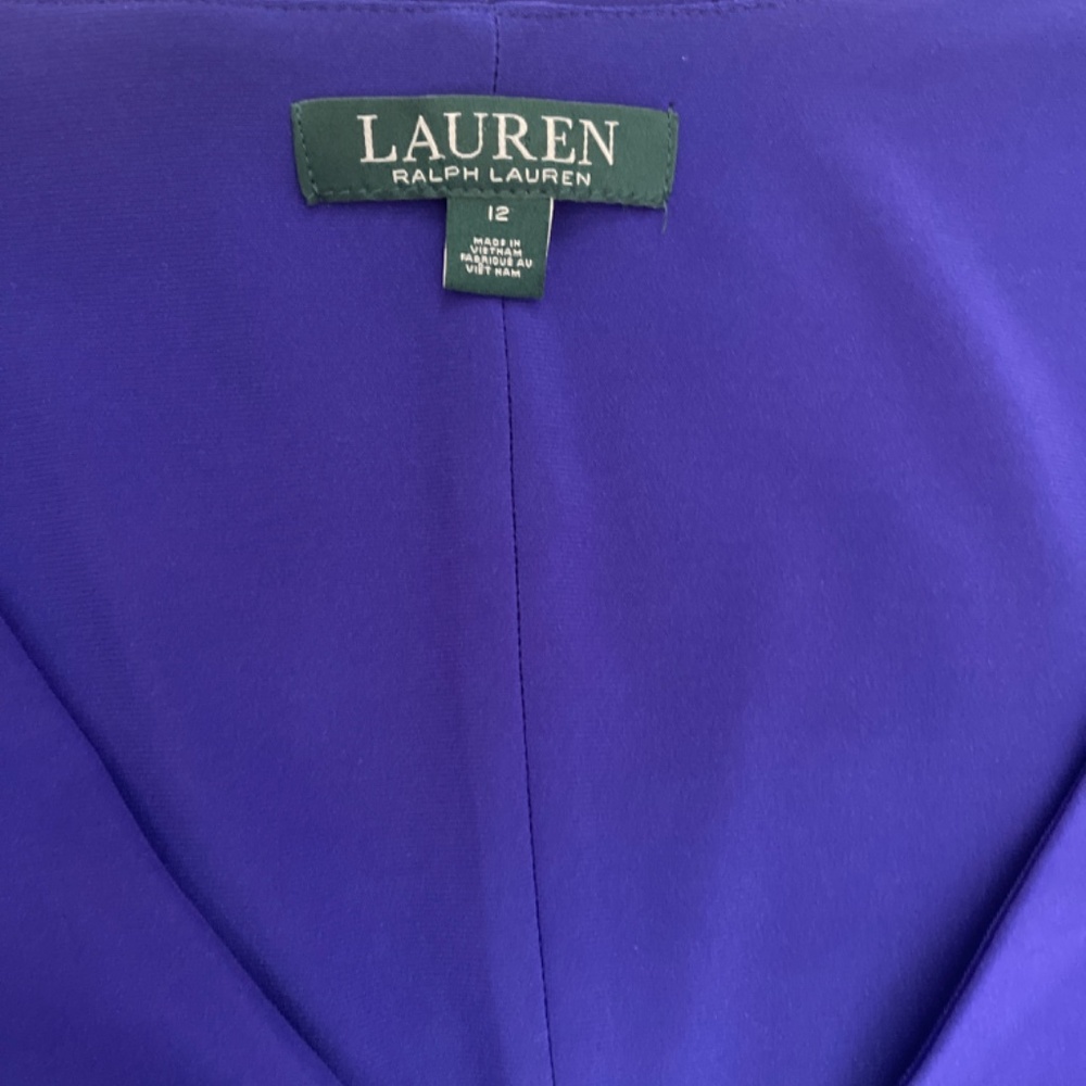 Lauren Ralph Lauren New Purple Flutter Sleeve Midi Ponte Dress - Picture 6 of 9